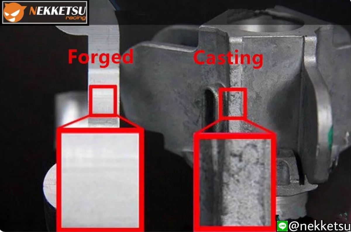 ภาพเปรียบเทียบโครงสร้างเนื้อโลหะของล้อ Forged และล้อ Casting
