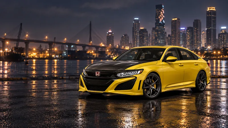 Honda Accord G10 สีเหลืองแต่งชุดแอโรและฝากระโปรงคาร์บอน