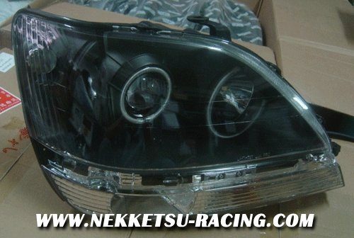 Toyota HARRIER RX300 ไฟหน้าคริสตัลพร้อมไฟวงแหวน CCFL