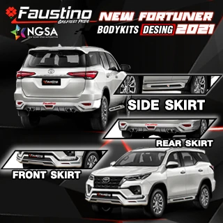 โปสเตอร์ชุดแต่ง Fortuner 2021 สีขาวพร้อมภาพขยายตำแหน่งสเกิร์ต
