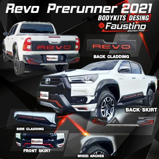 ภาพรวมโปสเตอร์ Revo Prerunner 2021 มีรถมุมหน้าและท้าย พร้อมภาพย่อยกาบข้าง สเกิร์ตหน้าและซุ้มล้อ