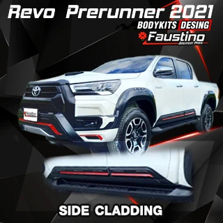 โปสเตอร์ Revo Prerunner 2021 มุมเฉียงหน้า พร้อมภาพแทรกกาบข้างสีเข้มแต้มเส้นแดง