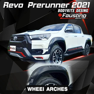 โปสเตอร์ Revo Prerunner 2021 มุมเฉียงหน้า พร้อมภาพแทรกกรอบซุ้มล้อสีเข้ม