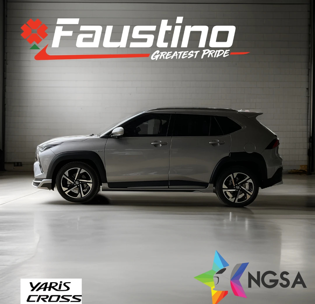 Toyota Yaris Cross 2023 ด้านข้าง แสดงแนวสเกิร์ต Faustino ใต้ประตู