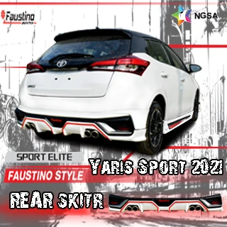 โปสเตอร์ Yaris Faustino Sport 2021 แสดงสเกิร์ตหลังกรอบเหลี่ยมตัดแดง