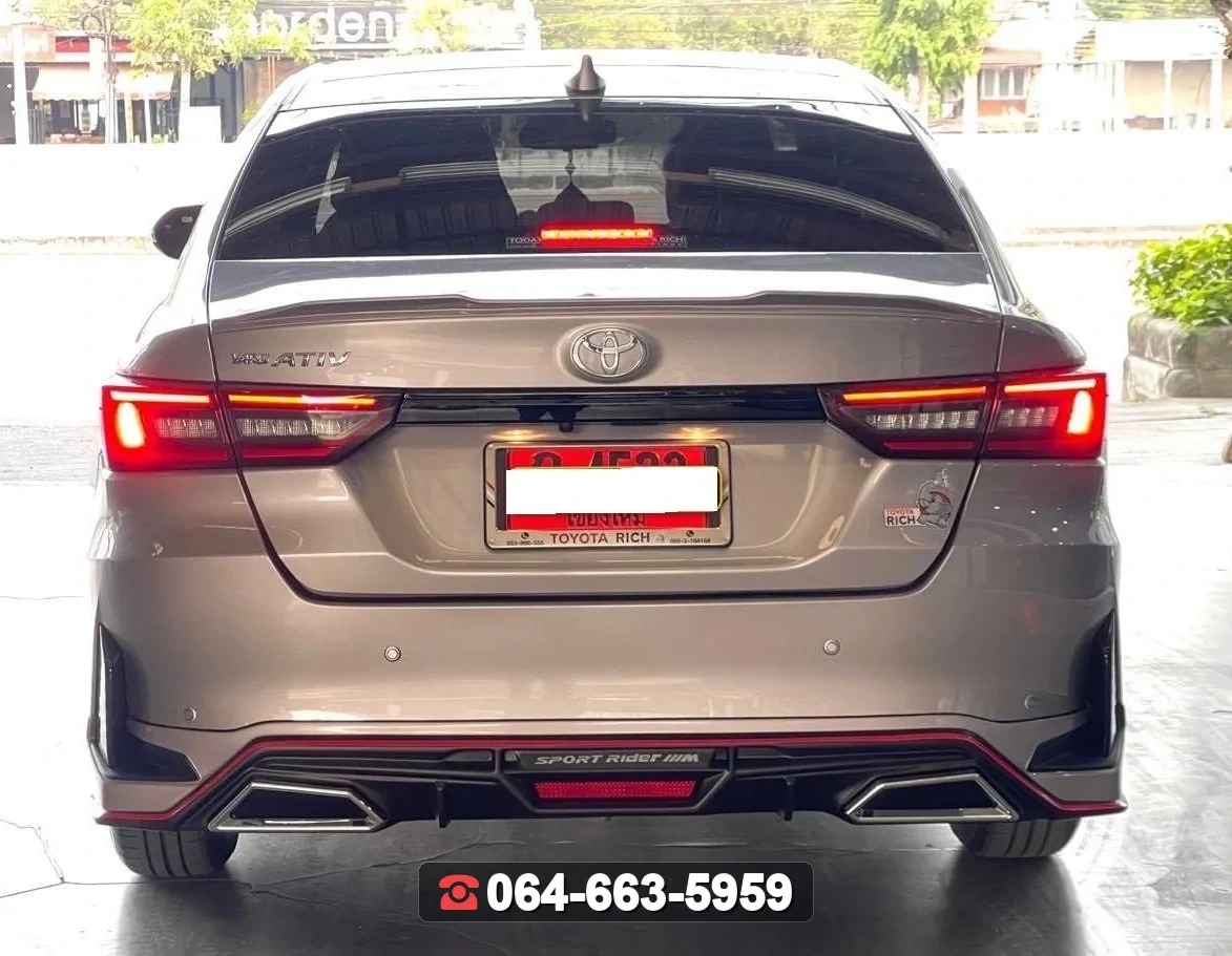 ชุดแต่งสเกิร์ต TOYOTA Yaris Ativ 2023 V.1 ท่อเหลี่ยม RiderM