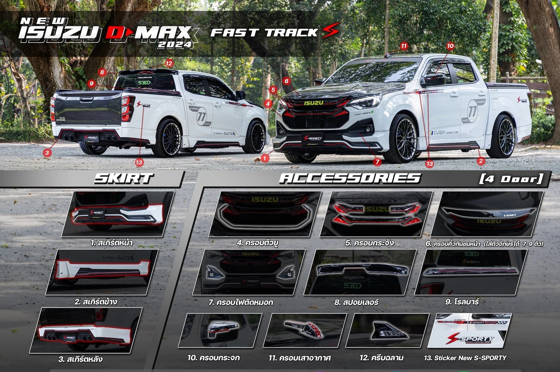 อุปกรณ์แต่ง ISUZU D-MAX 2024 FASTTRACK S S-Sporty