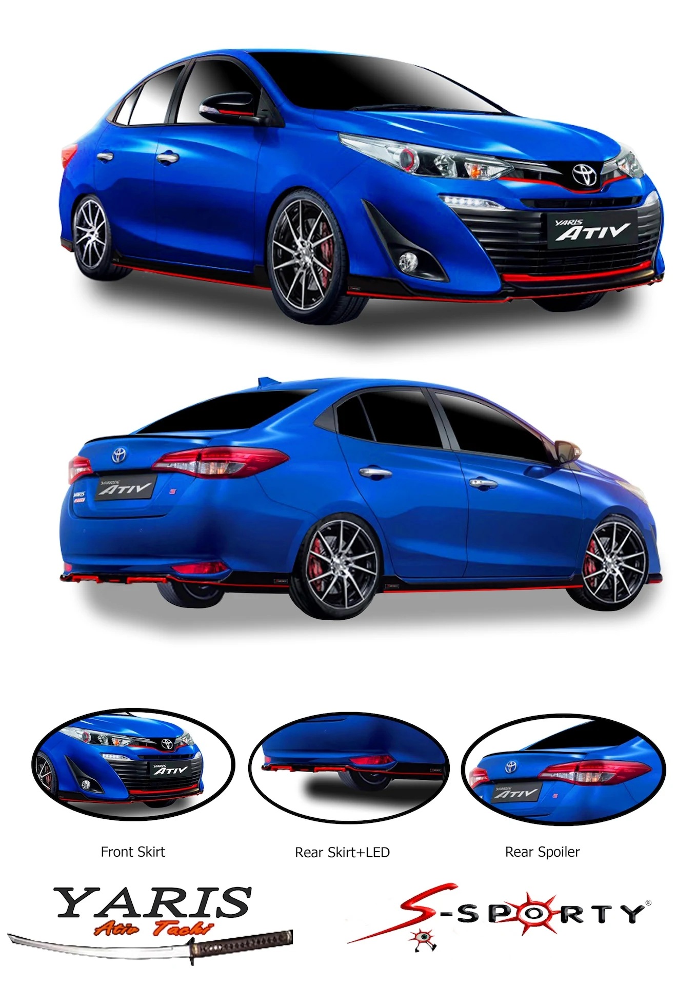 ชุดแต่ง TOYOTA ATIV 2019 TACHI S-Sporty