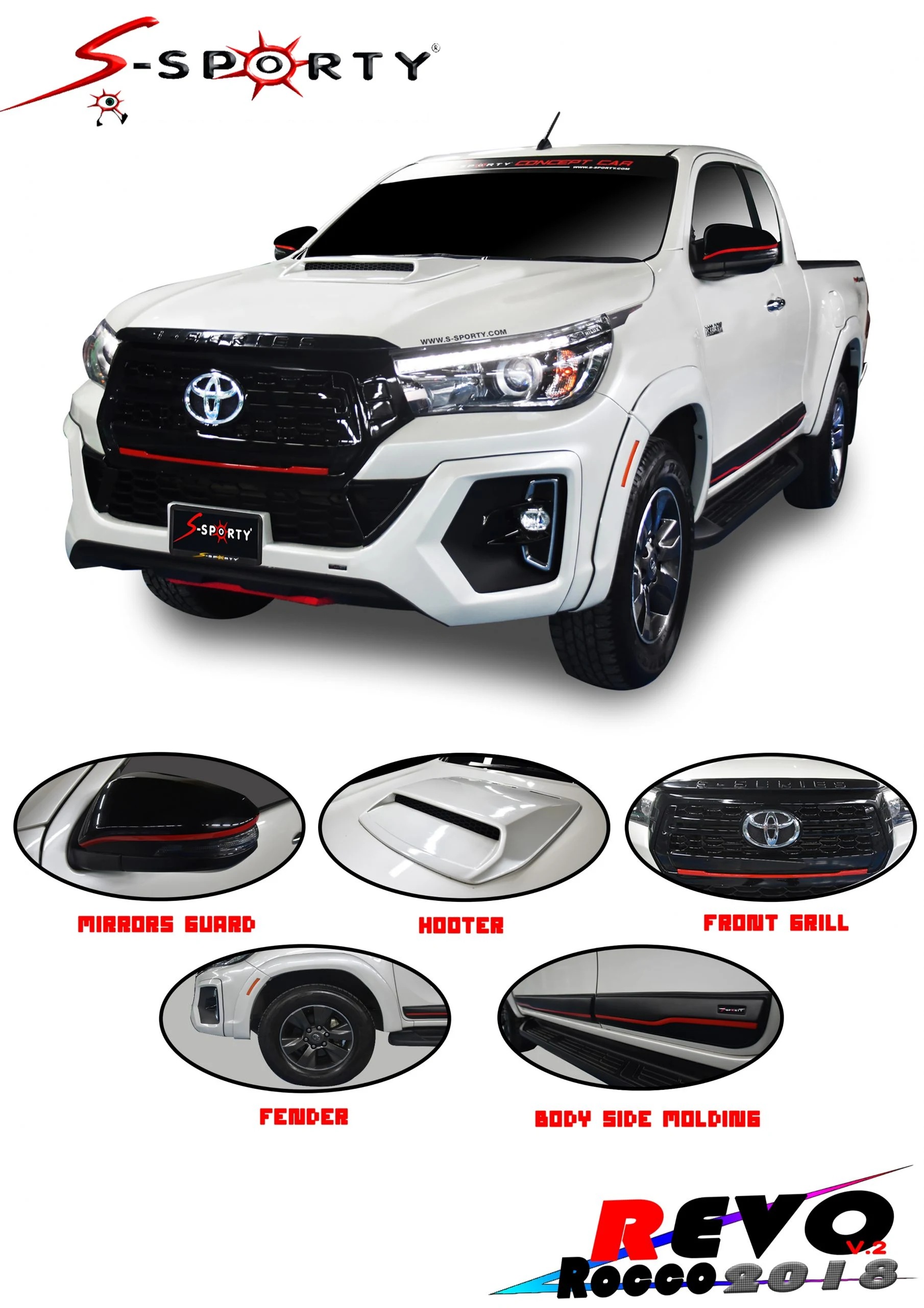 ชุดแต่ง REVO ROCCO 2018 WHITE GUARD S-Sporty