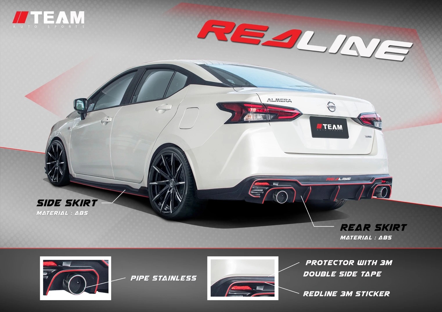 ชุดแต่ง NISSAN ALMERA WILD 2021 V.1 ( 2 PIPE) ภาพที่ 2
