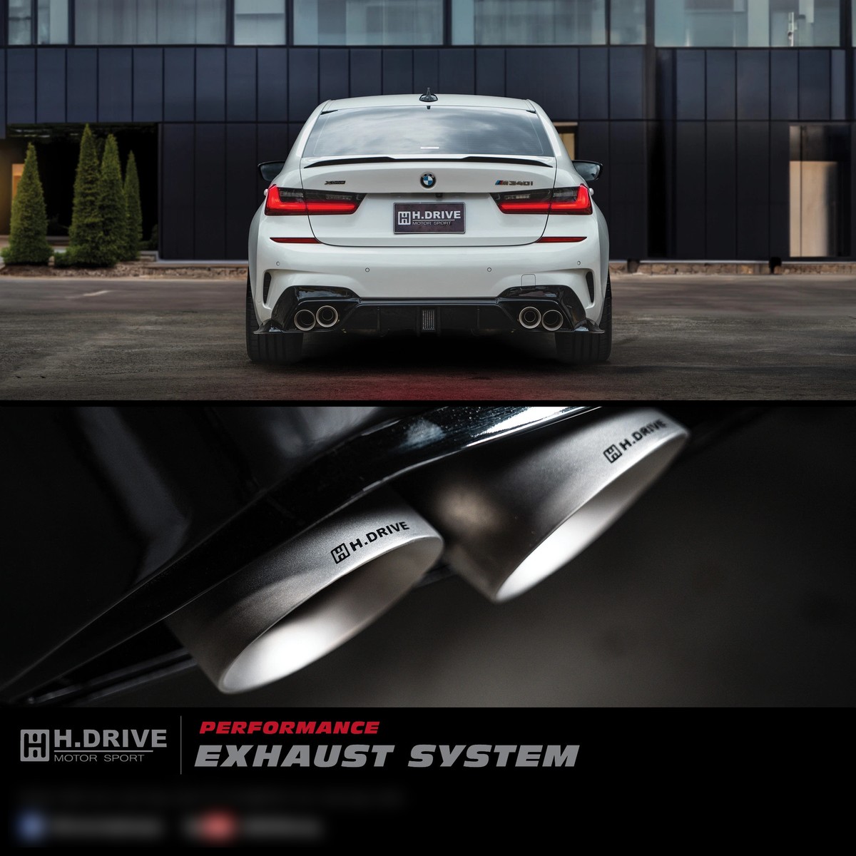 ระบบท่อไอเสีย BMW M340i (G20) B58 - H.Drive Exhaust System — ภาพสินค้า 2