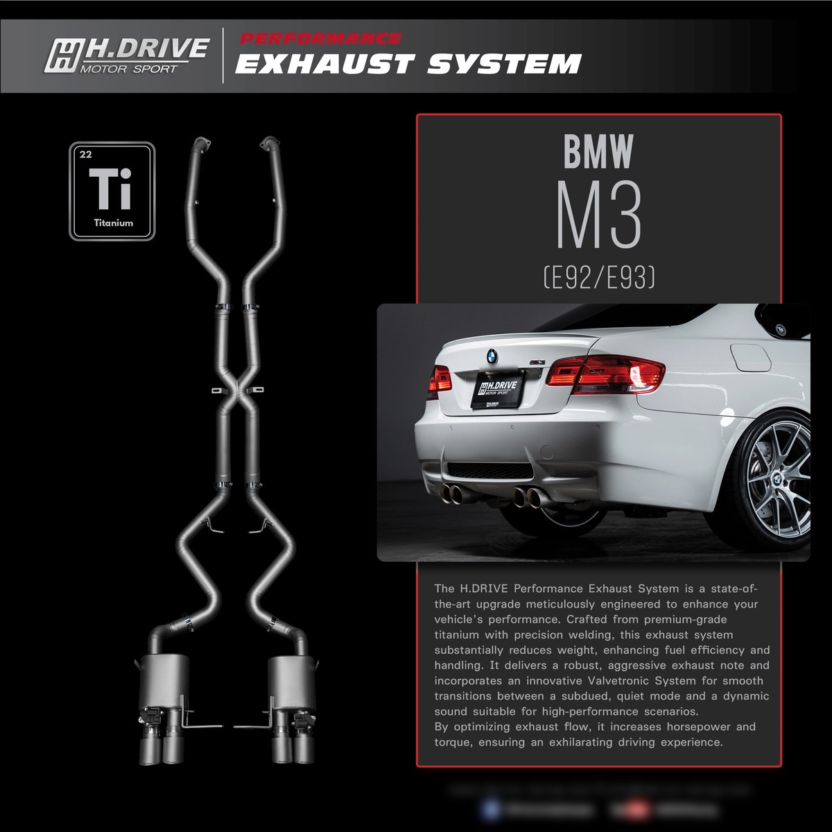 ระบบท่อไอเสีย BMW M3 (E92/E93) - H.Drive Exhaust System