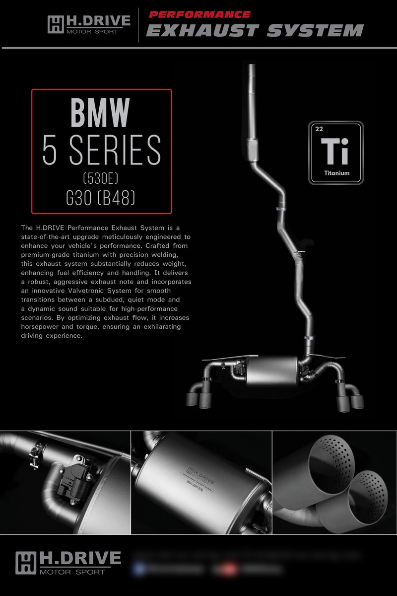 ระบบท่อไอเสีย BMW 5 Series 530e (G30) B48 - H.Drive Exhaust System