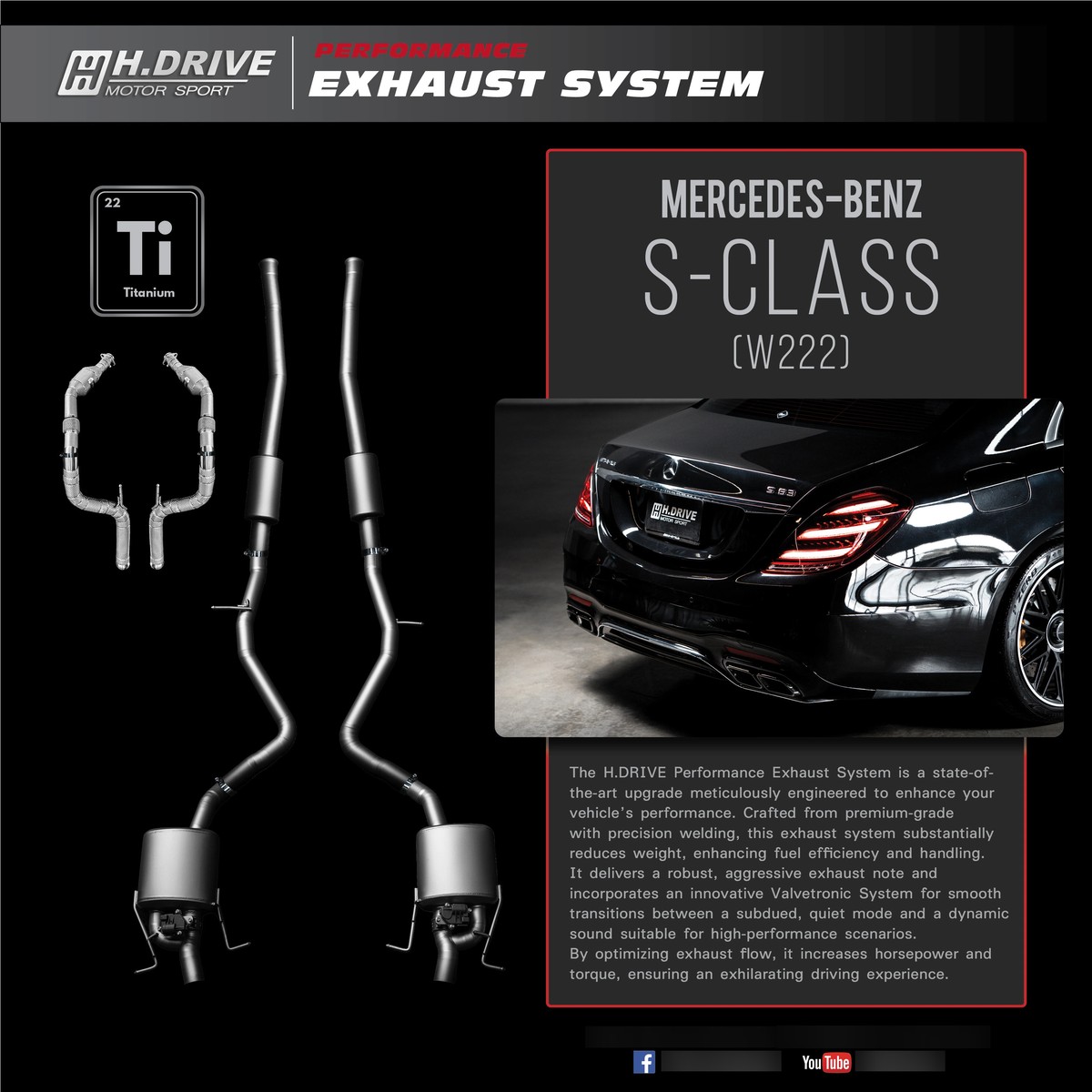 ระบบท่อไอเสีย Mercedes-Benz S-Class (W222) - H.Drive Exhaust System