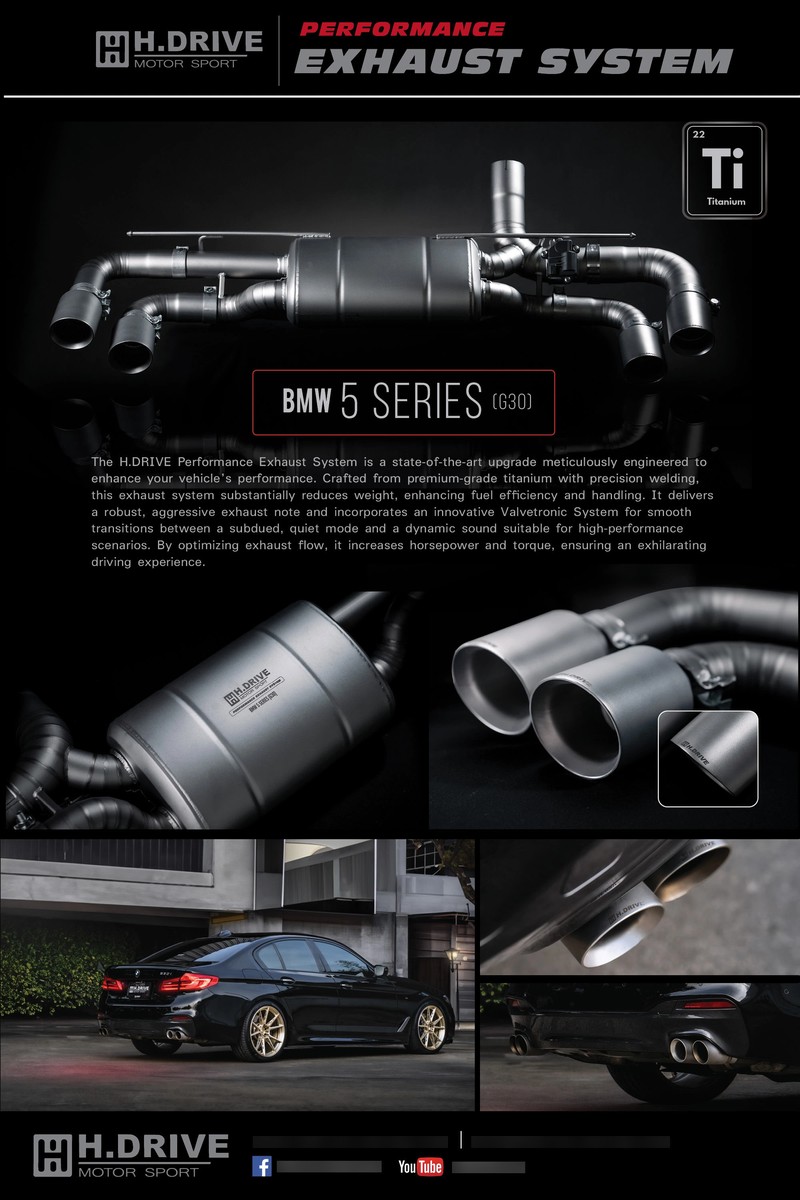 ระบบท่อไอเสีย BMW 5 Series 530i(G30) B48 - H.Drive Exhaust System