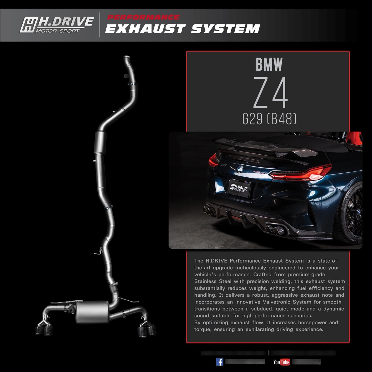 ระบบท่อไอเสีย BMW Z4 (G29) B48 - H.Drive Exhaust System